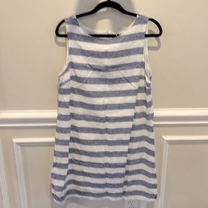 Blue& White Striped Linen Sleeveless Dress. Size M
